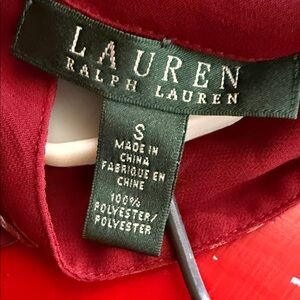 Lauren Ralph Lauren Burgundy Long Sleeve Blouse